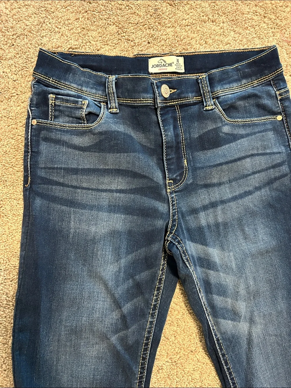 Jordache Dark Blue Skinny Stretch Jeans for Kids Size 14